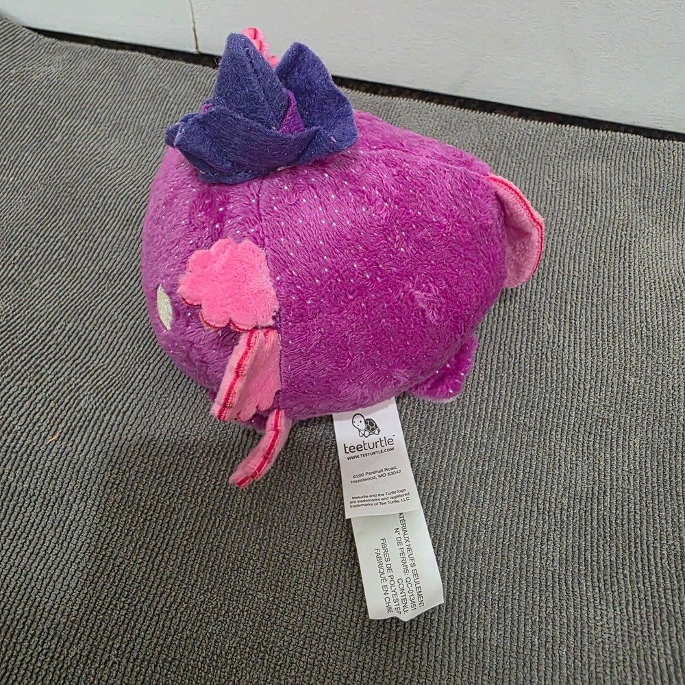 *RARE TeeTurtle Reversible Witch Axolotl Plushie Purple Glitter Happy Pink Angry - Picture 3 of 3